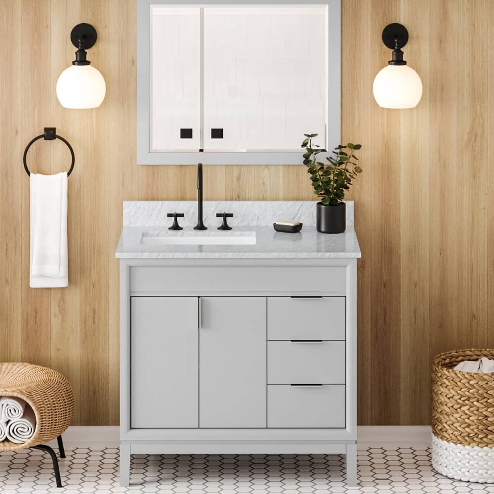 Jeffrey Alexander VKITTHE36R-MARBLE Theodora II 36" Free Standing