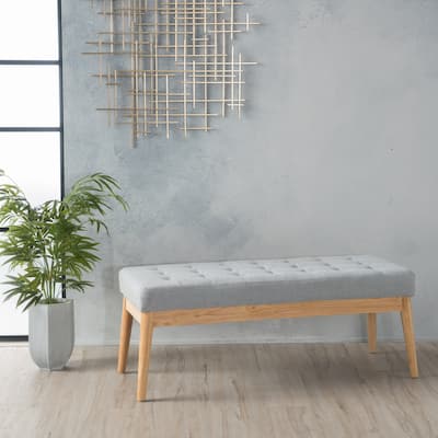 Farmhouse Storage Narrow Hallway Bench with Wood Legs