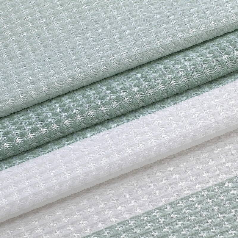 Dainty Home Striped Ombre Waffle Weave Fabric Shower Curtain