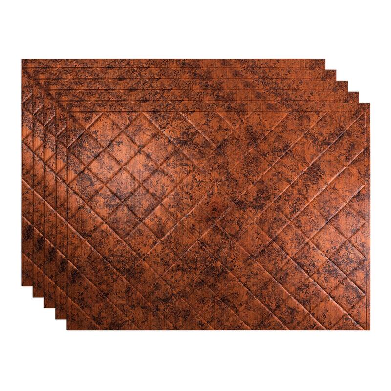 FASÄDE Quilted Decorative Vinyl Backsplash Panel - 5 Pack - Moonstone Copper