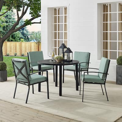 Crosley Kaplan 5Pc Outdoor Metal Round Dining Set- Table & 4 Chairs