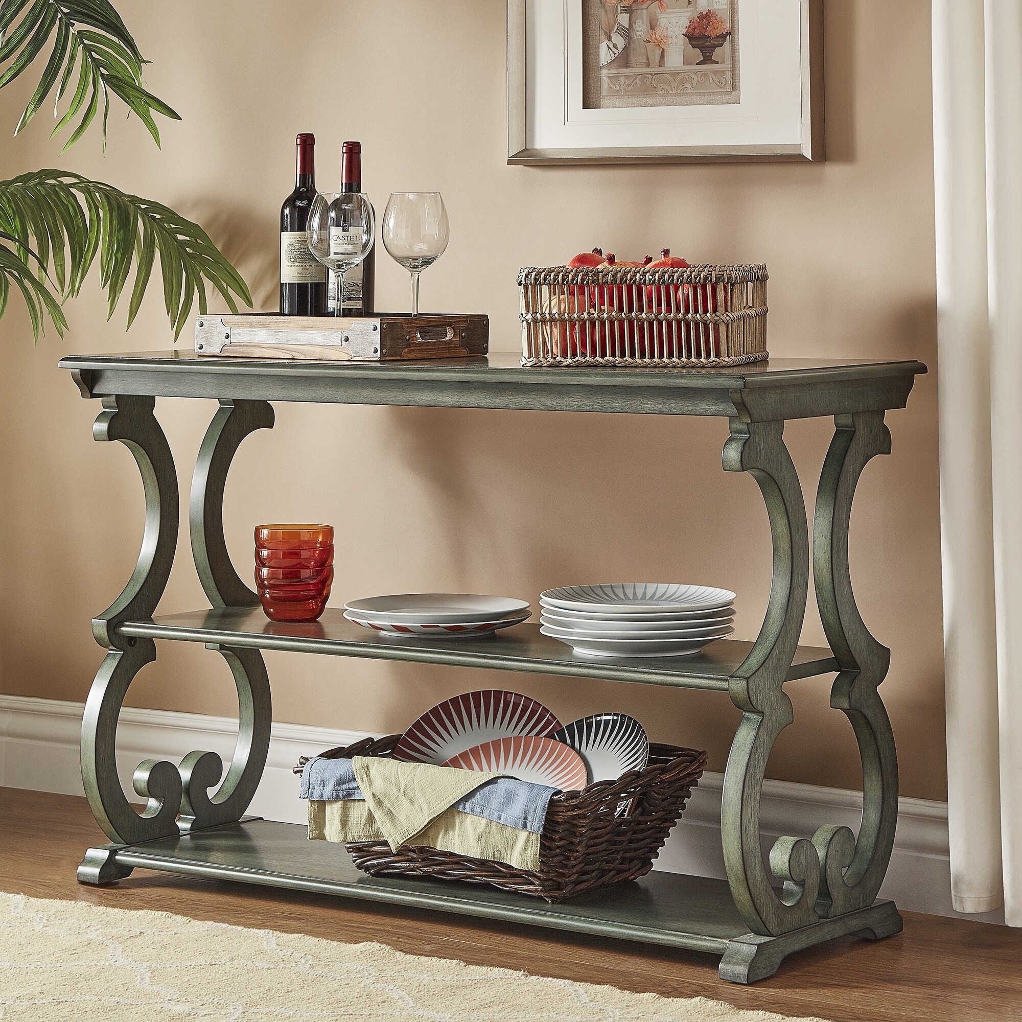 Lorraine wood scroll tv stand new arrivals