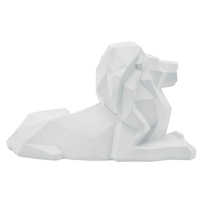 Sagebrook Home Modern Polyresin Geometric Lion Figurine - Stylish Decorative Sculpture for Home Decor - 13" x 6" x 8"
