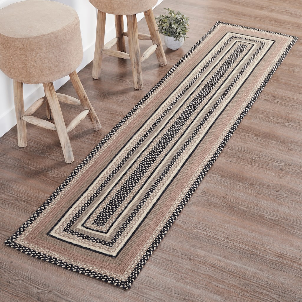 Sawyer Mill Charcoal Creme Jute Rug/Runner Rect w/ Pad 24x96 - 3'6"