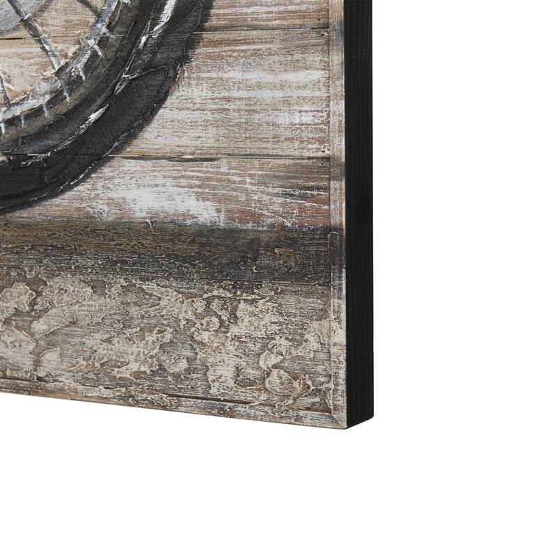 Mercana "Vintage Cylinder" (60 x 36) Hand-Made Solid Wood Oil Painting