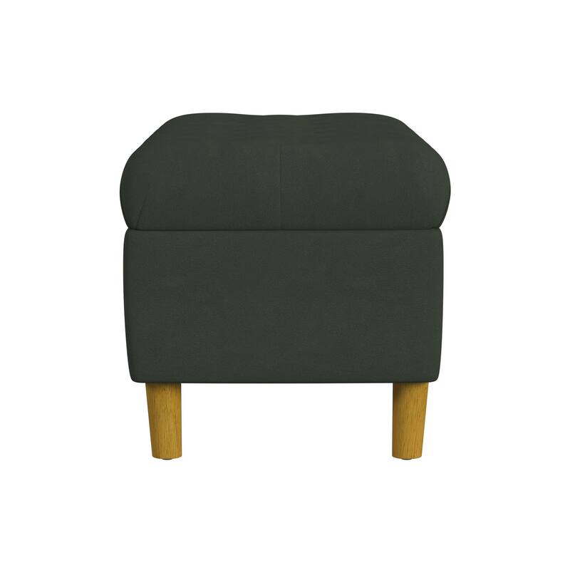 HomePop Button Tufted Top Storage Bench with Wood Legs