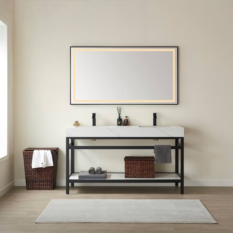 Miseno MV702560M Funes 60" Free Standing Double Basin Vanity Set with