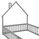 preview thumbnail 90 of 109, Twin/Full Montessori Toddler Floor Bed Frame, Modern House-Shaped Bed Frame with Fence and Full-Length Guardrails for Girls Boys