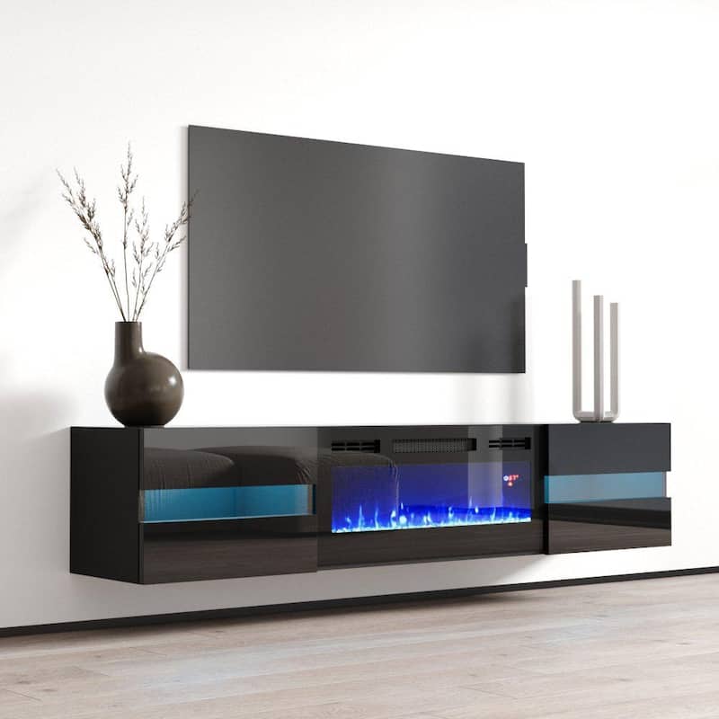 Metro EF Wall Mounted Electric Fireplace 72" TV Stand