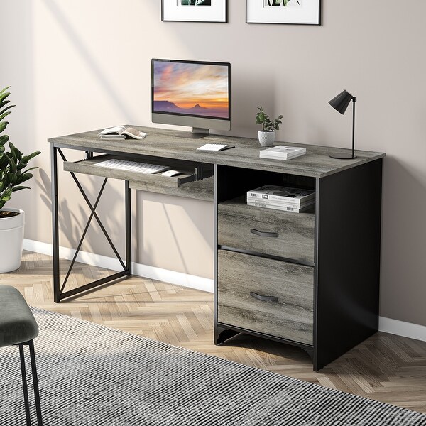 dublin three drawer computer desk