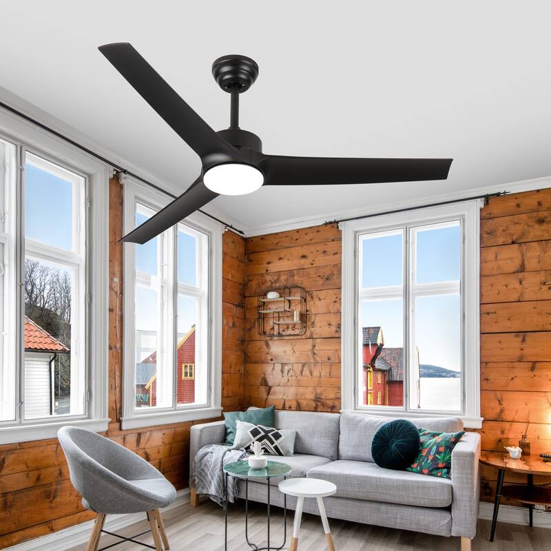 Farmhouse 52 Inch Reversible Ceiling Fan with Light, Smart DC Remote Control Ceiling Fan, 6-Speeds