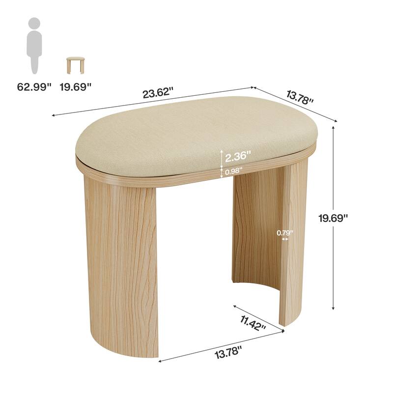 Upholstered Vanity Stool, Modern Footstool Ottoman Foot Rest