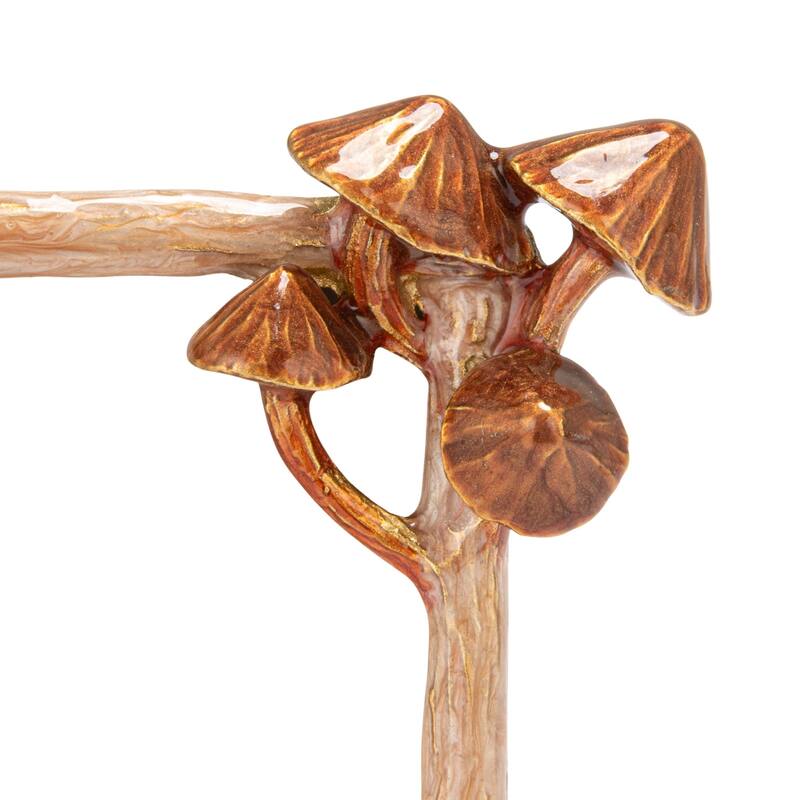 Enameled Metal Photo Frame with 3D Mushrooms