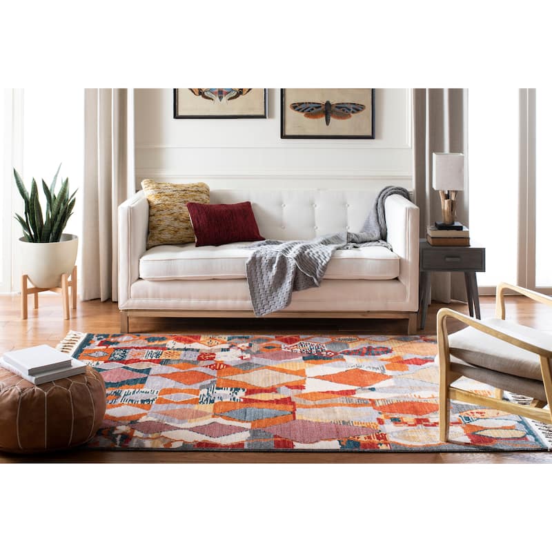 SAFAVIEH Farmhouse Liang Boho Tribal Polyester Rug