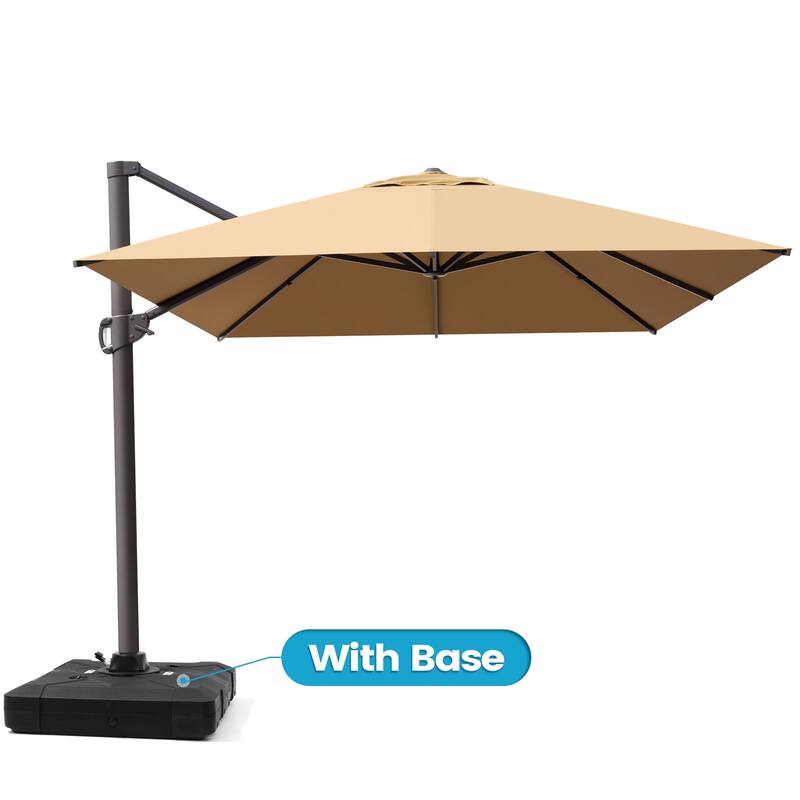 10x12.5 FT Outdoor Patio Cantilever Umbrella with Base