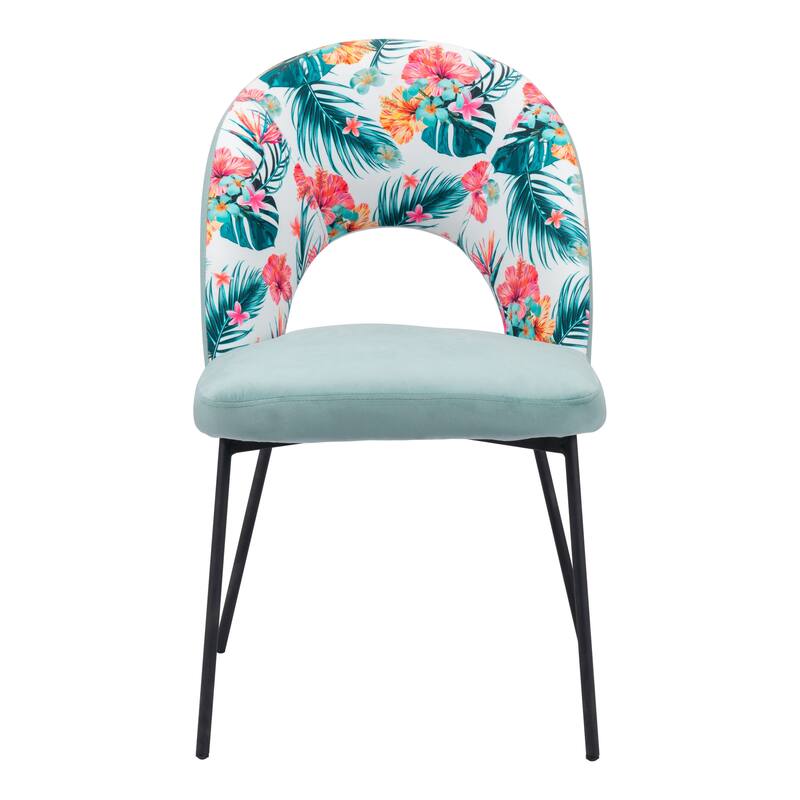 Current Creek Dining Chair (Set of 2) Multicolor Print & Green - 54 x 84