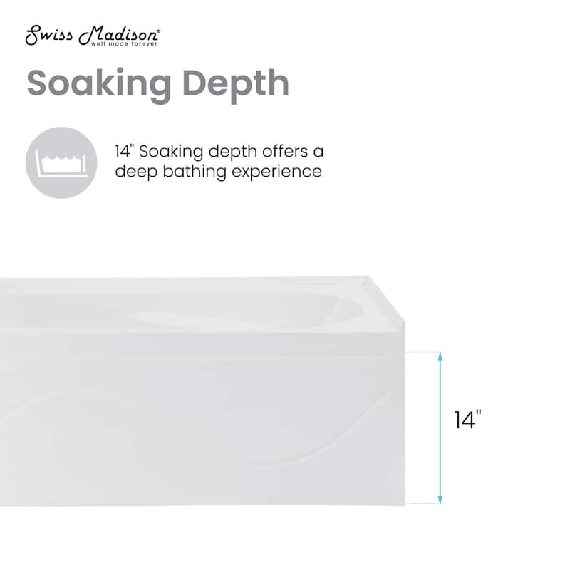Swiss Madison SM-AB522 Ivy 48" Three Wall Alcove Acrylic Soaking Tub