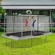 preview thumbnail 7 of 5, Machrus 9'x15' Rectangle Trampoline w/ Premium Top-Ring Enclosure System and Trampoline Basketball Hoop with Ball & Pump - Black