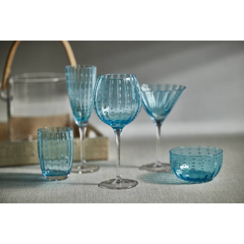 Pescara White Dot Champagne Flutes, Set of 4