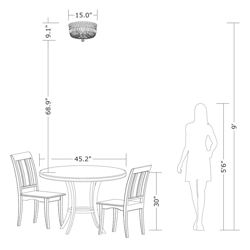 Elisa 4-light Chrome and Crystal Flushmount Chandelier