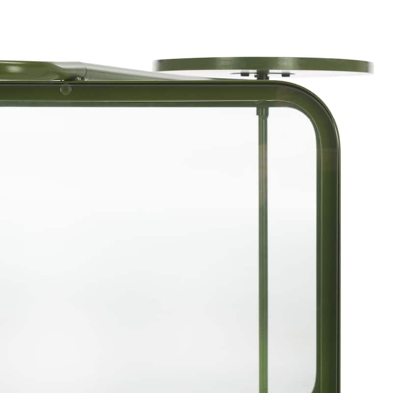 SAFAVIEH Home Zunia Glass Bar Cart with Wheels - 36Wx19Dx30H