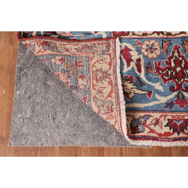 Vegetable Dye Isfahan Persian Antique Area Rug Handmade Wool Carpet - 9'2"x 13'8"