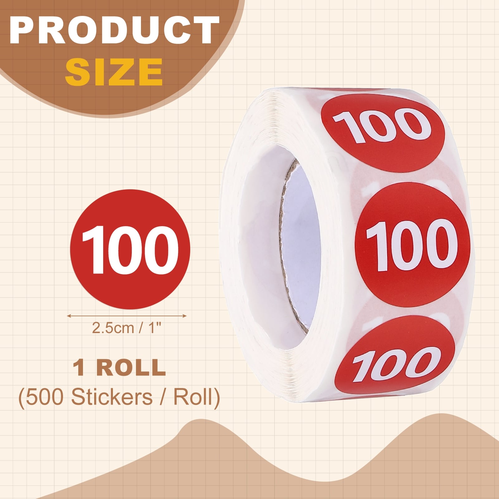 Clothing Size Stickers, Coded Round Self Adhesive Apparel Size Labels for Clothing, Shirts, Trousers, Skirts