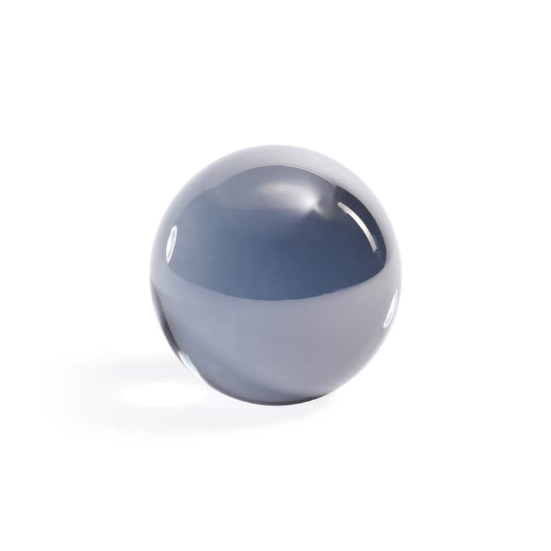 Decorative Crystal Glass Balls, Set of 2 - 3.5" - Smoke