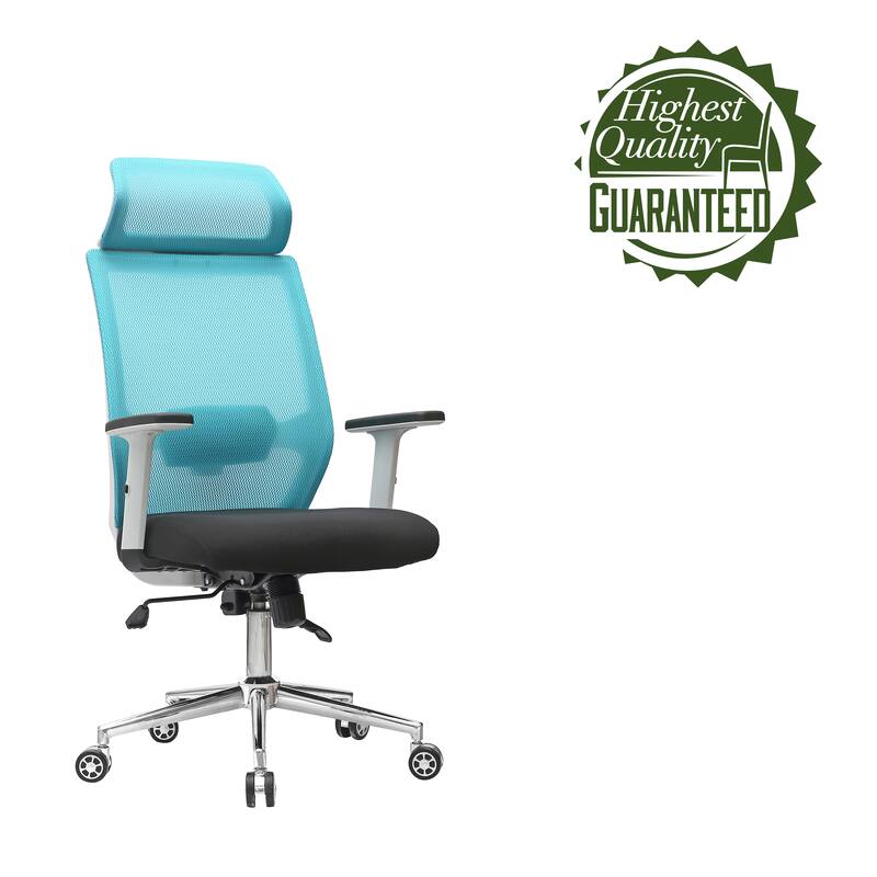 Porthos Home Briggs Swivel Mesh Office Chair with Chrome Roller Base