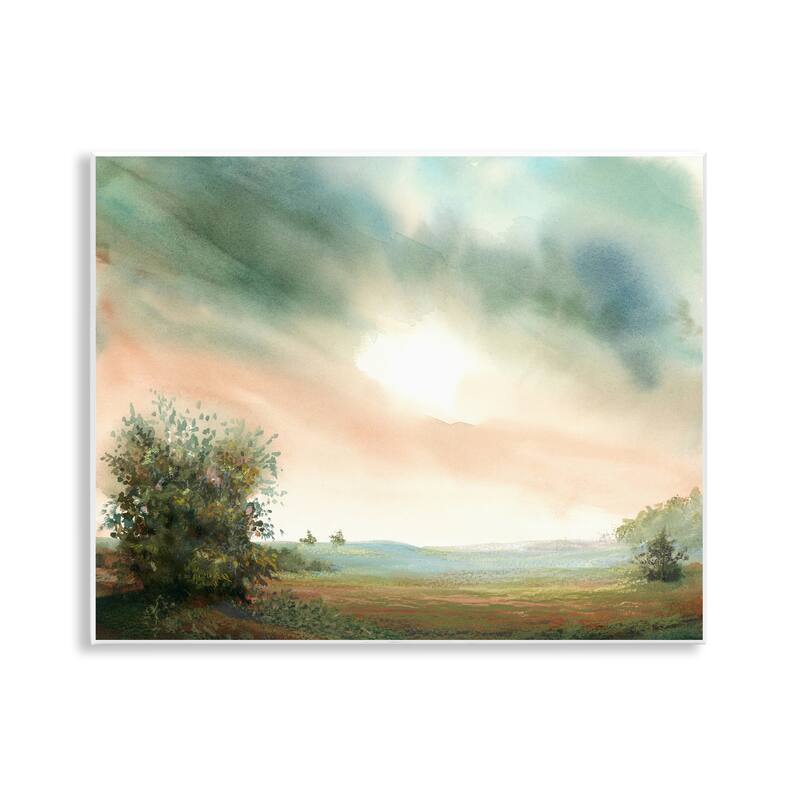 Stupell Sunrise over Pastoral Field Wall Plaque Art Design By Ashley Davis - 14 x 11