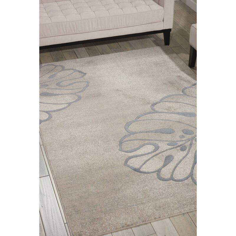 Nourison Maxell Modern Botanical Leaf Area Rug - 3'10" x 5'10" - Beige - Runner/Rectangle