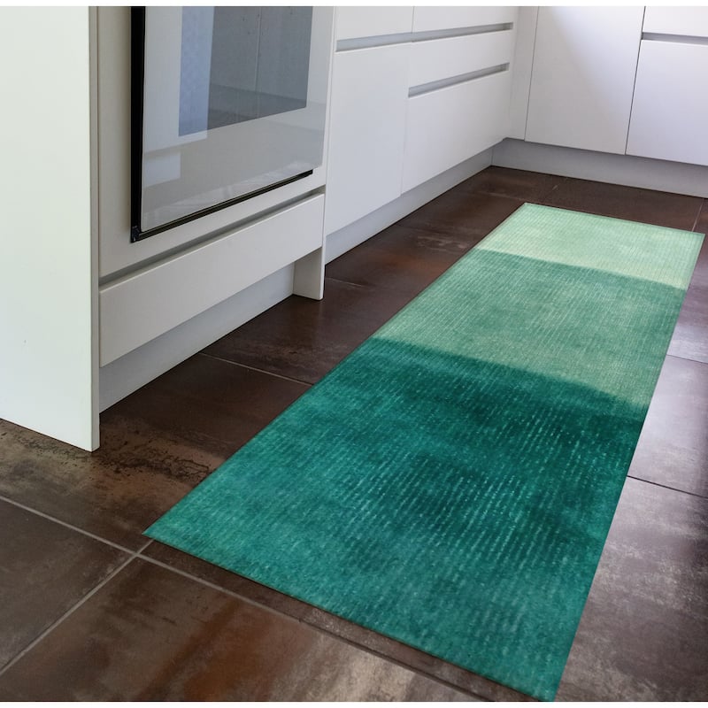 Liora Manne Como Tibetan Stripe Indoor Area Rug - 2'3" x 8' - Ocean