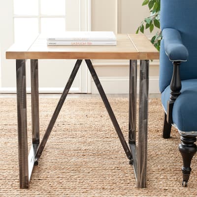 SAFAVIEH Yetta Natural End Table - 25.1" x 25.1" x 24" - 25Wx25Dx24H