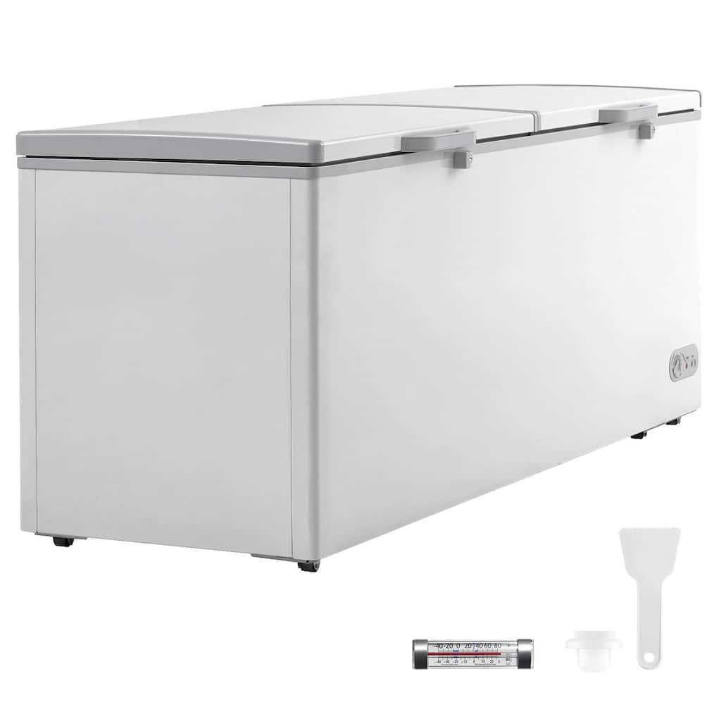 Chest Freezer, Large Deep Freezer with Split Top Double Locking Lids, Freestanding Commercial Chest Freezer