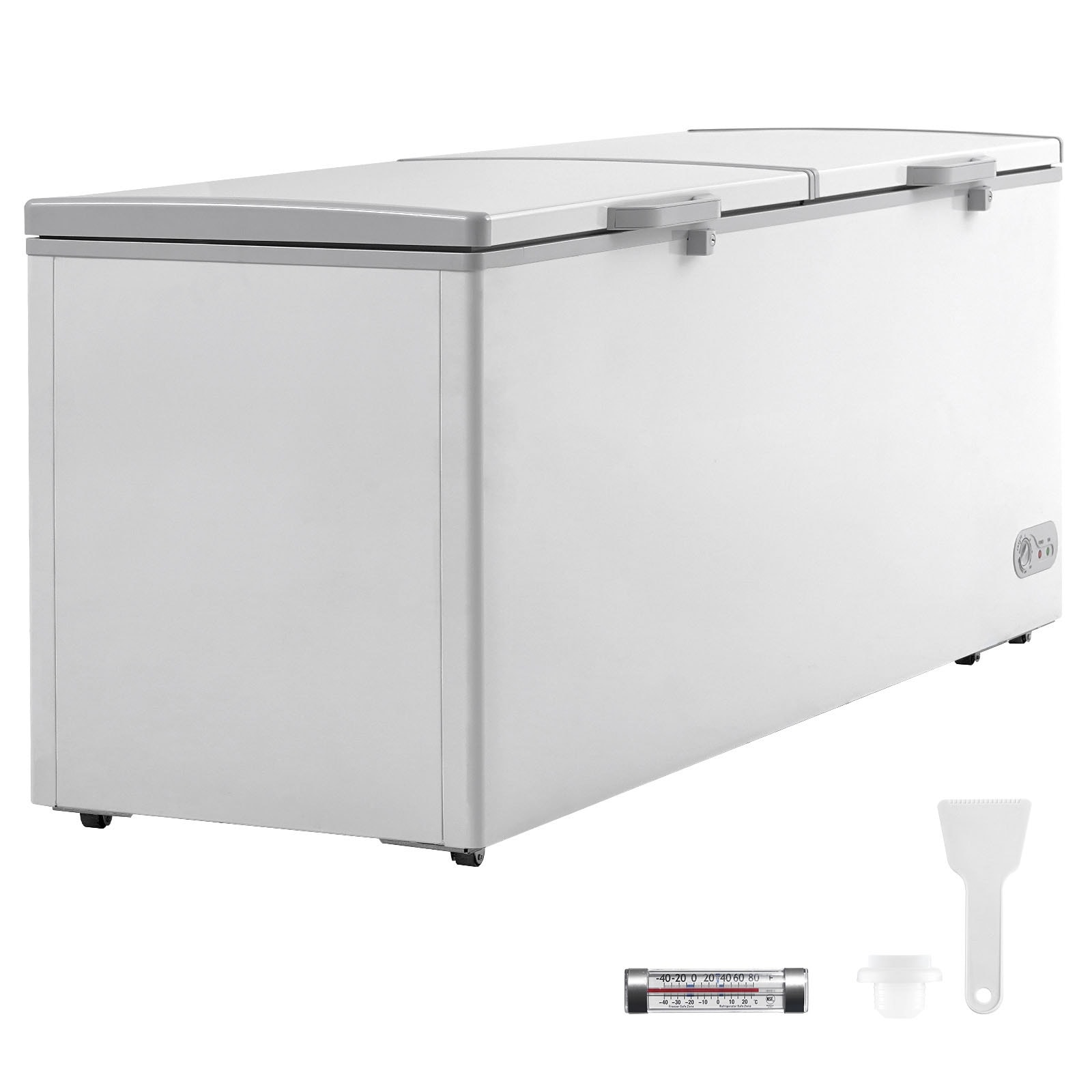 Chest Freezer, Large Deep Freezer with Split Top Double Locking
