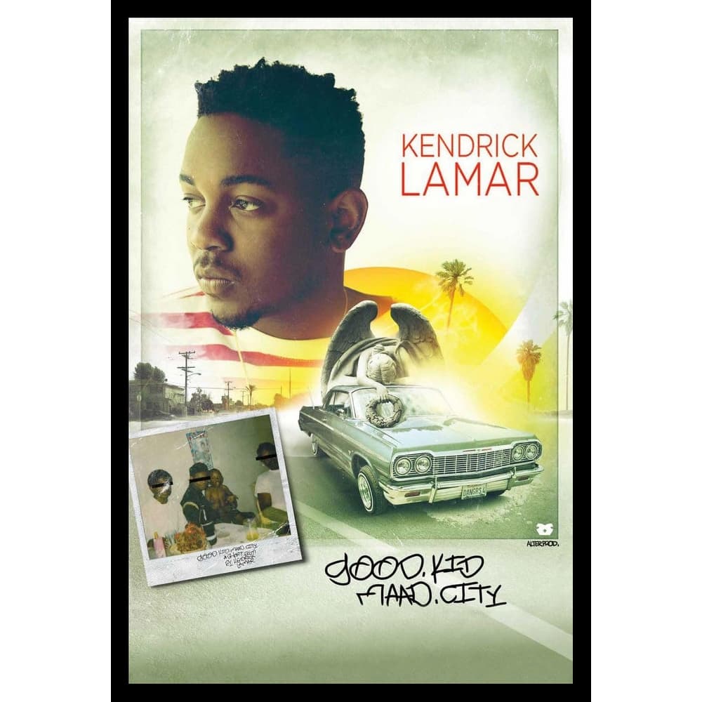 Kendrick Lamer Good Kid Mad City Framed Poster - 24 x 36 Inch