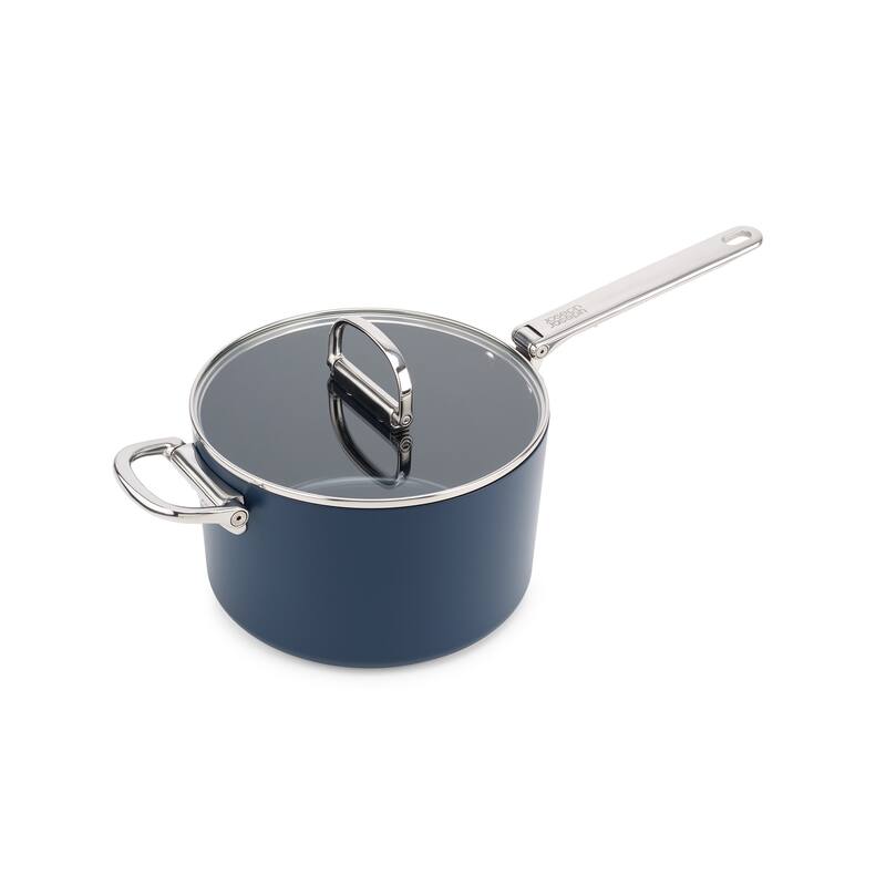 Joseph Joseph Space Ceramic Non-Stick 5.4 Qt. Saucepan with Folding Handle and Lid