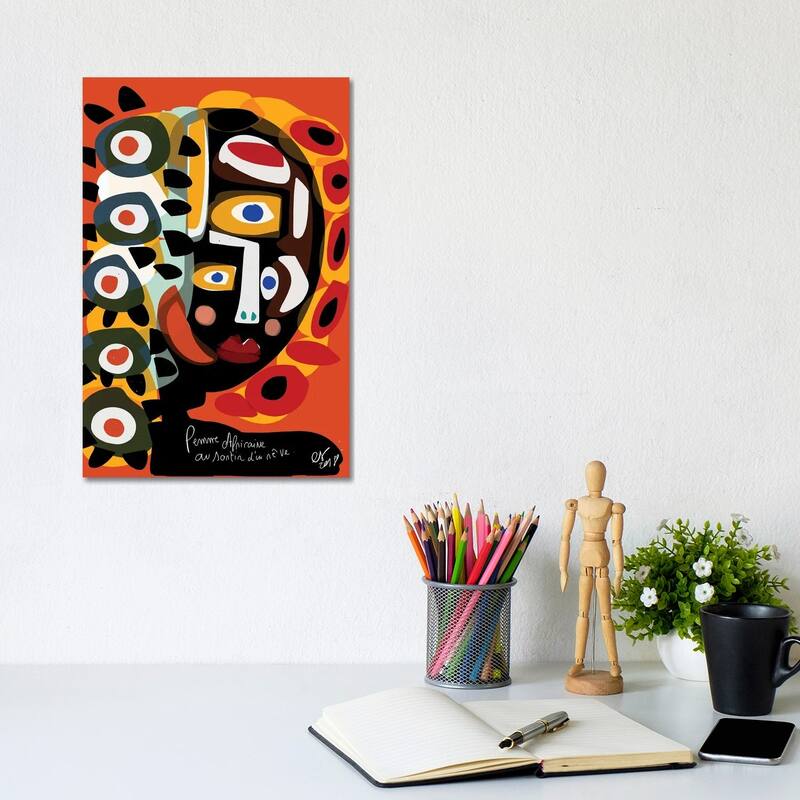 iCanvas "African Woman Is Dreaming" by Emmanuel Signorino Canvas Print - 12x8x0.75
