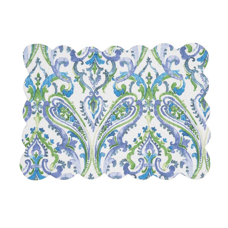 Juliet Quilted Reversible Bright Paisley Placemat Set of 6 - Set of 6