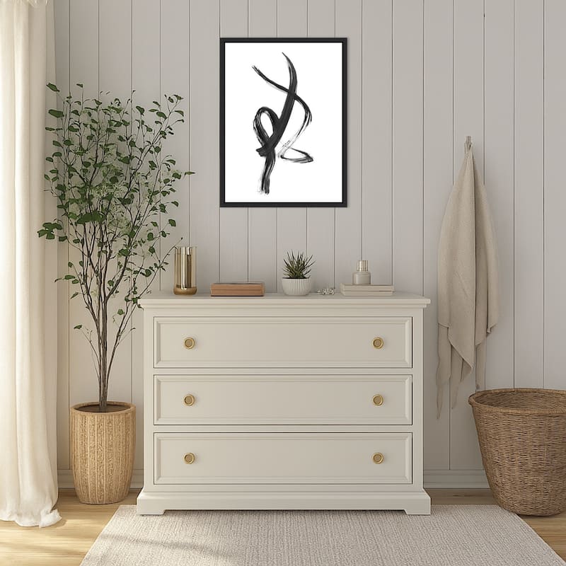 Brush Stroke No. 1 by Danushka Abeygoda (18 x 24 in.), Framed Canvas Wall Art Print