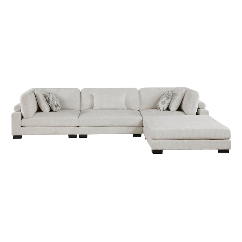 Abbeville Microfiber 4-Piece Modular Sectional with Ottoman