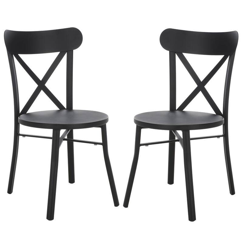 SAFAVIEH Outdoor Living Core 18-inch Cross Back [SET of 2] - 17"W x 20"D x 33"H