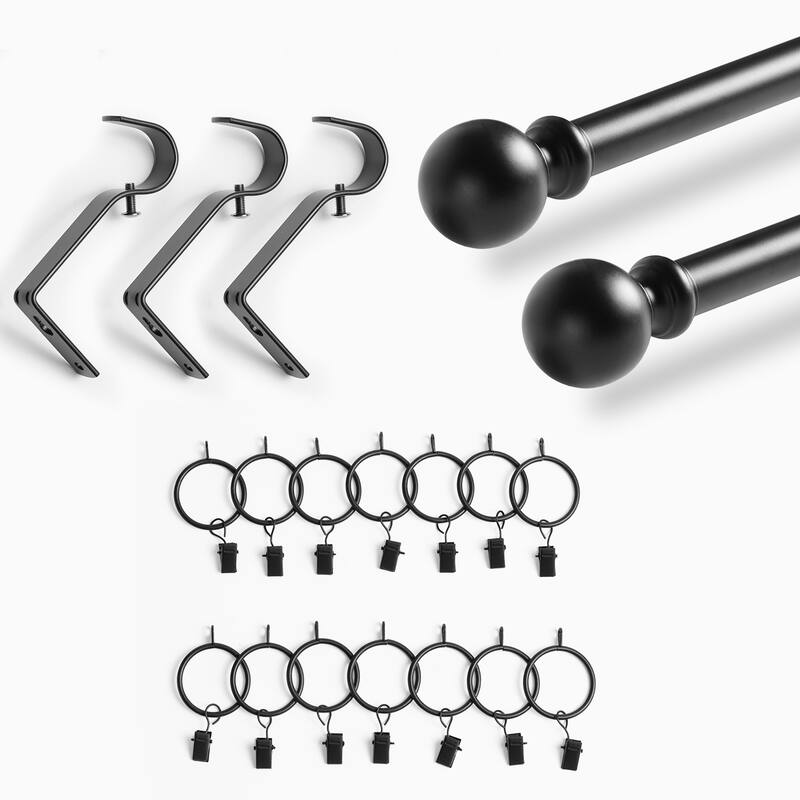 Exclusive Fabrics Classic Sphere Ball Extendable Metal Rod Set, 52 - 144