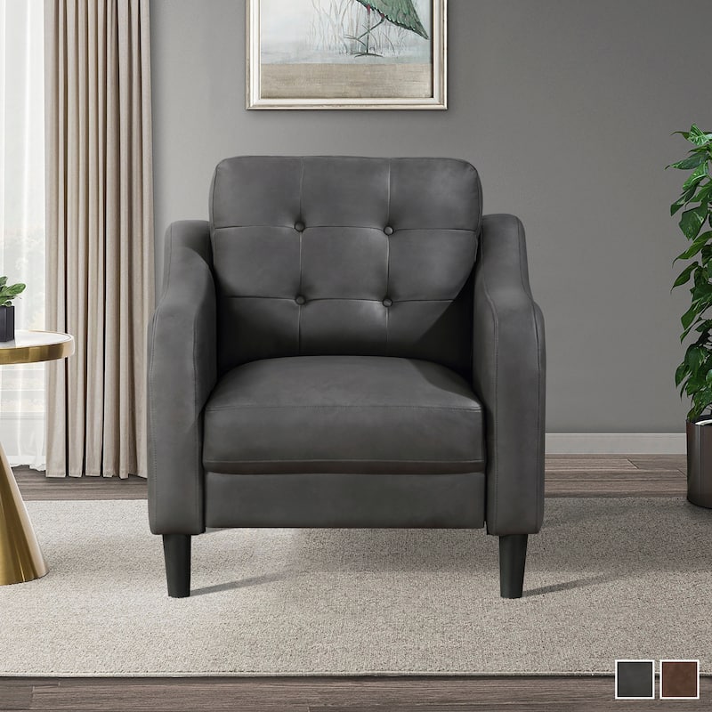 Reagan Polished Microfiber Living Room Tufted Club Chair
