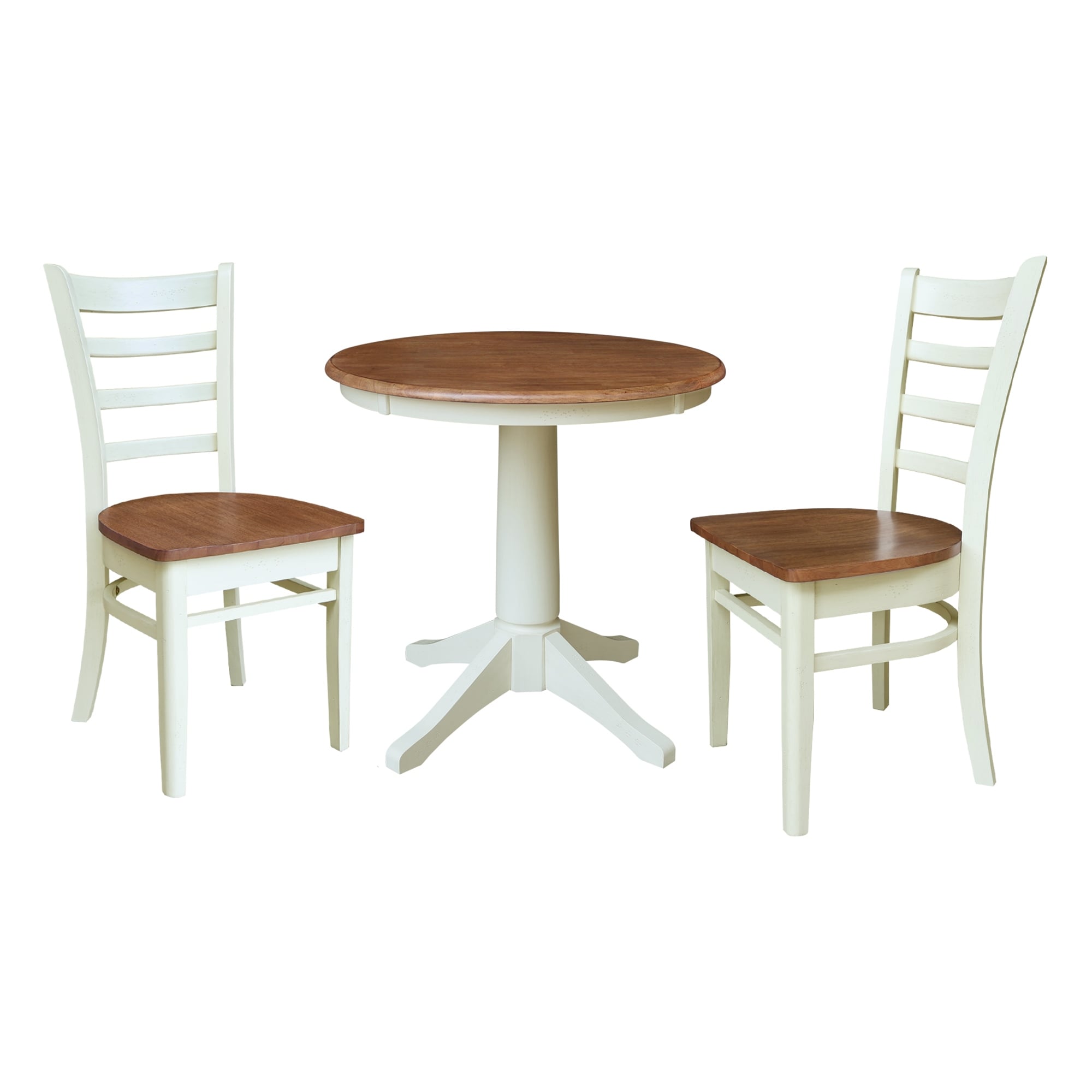 30" Round Top Pedestal Table - With 2 Emily Chairs