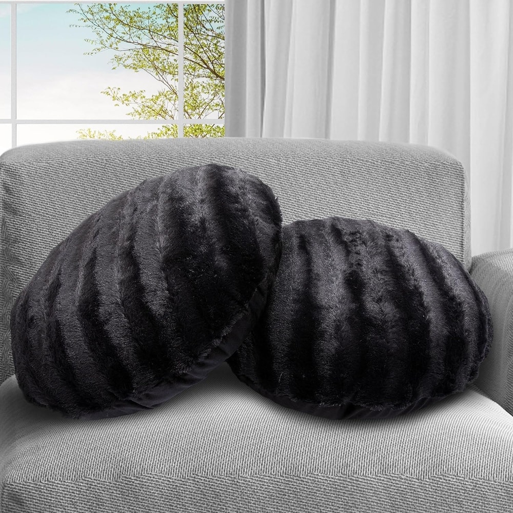 Bellagio Faux Mink Throw Pillow (Set of 2) - Bed Bath & Beyond - 9648207