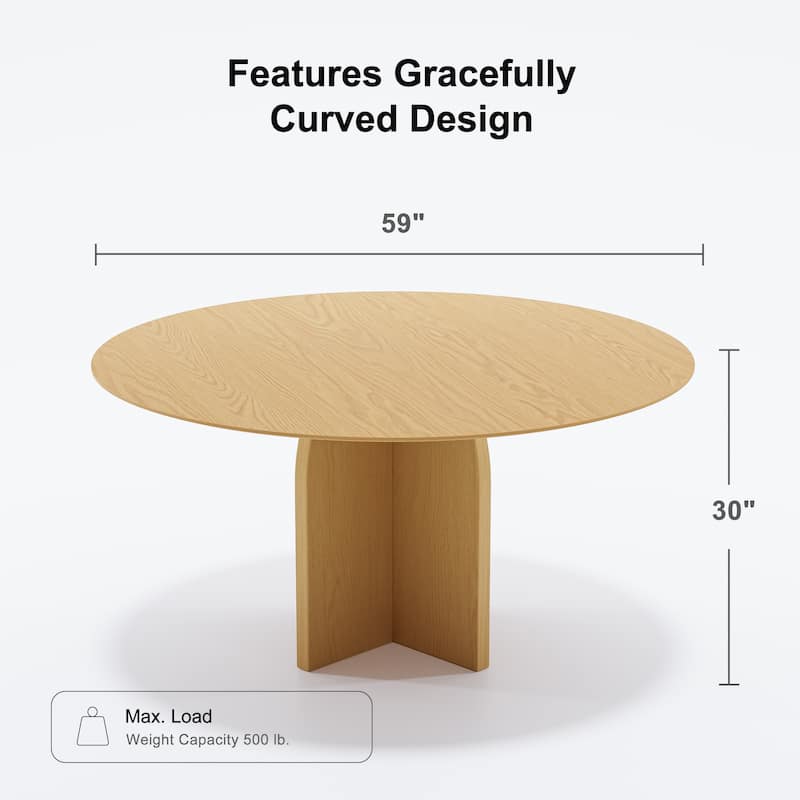 Solid Wood Round Dining Table for 4-8 People Nordic style