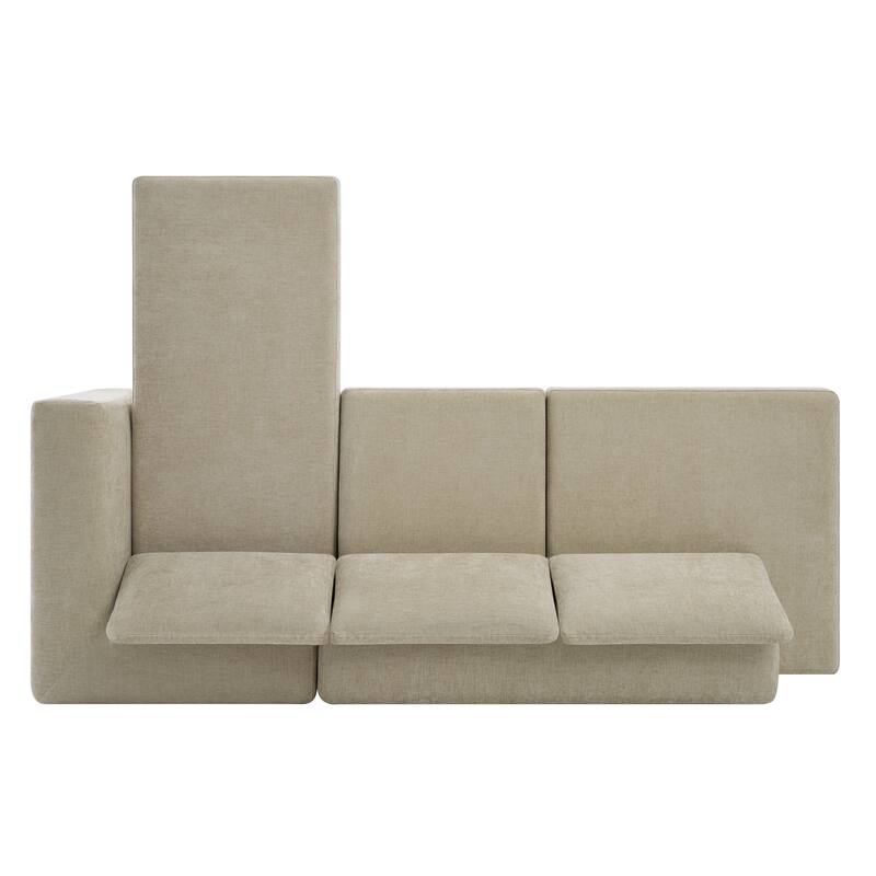 Christopher Knight Home - American Design Chenille 113" Modular Sectional Sofa with Double Layer Cushions
