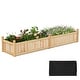 preview thumbnail 1 of 19, Costway Wooden Raised Garden Bed Outdoor Rectangular Planter Box with - See Details Natural