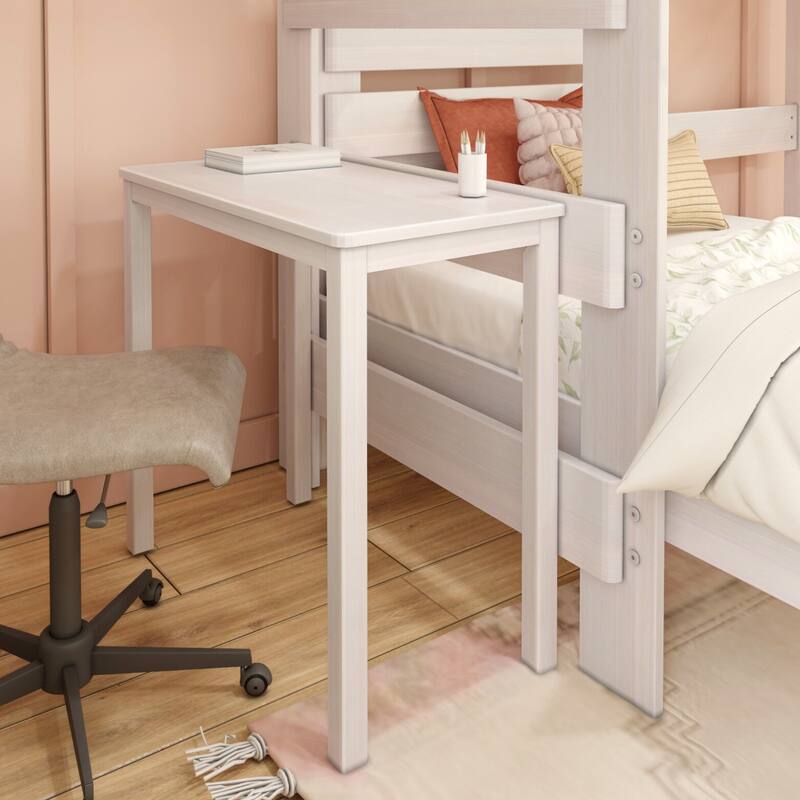 Max and Lily Farmhouse Twin over Twin L-Shaped Bunk Bed with Desk